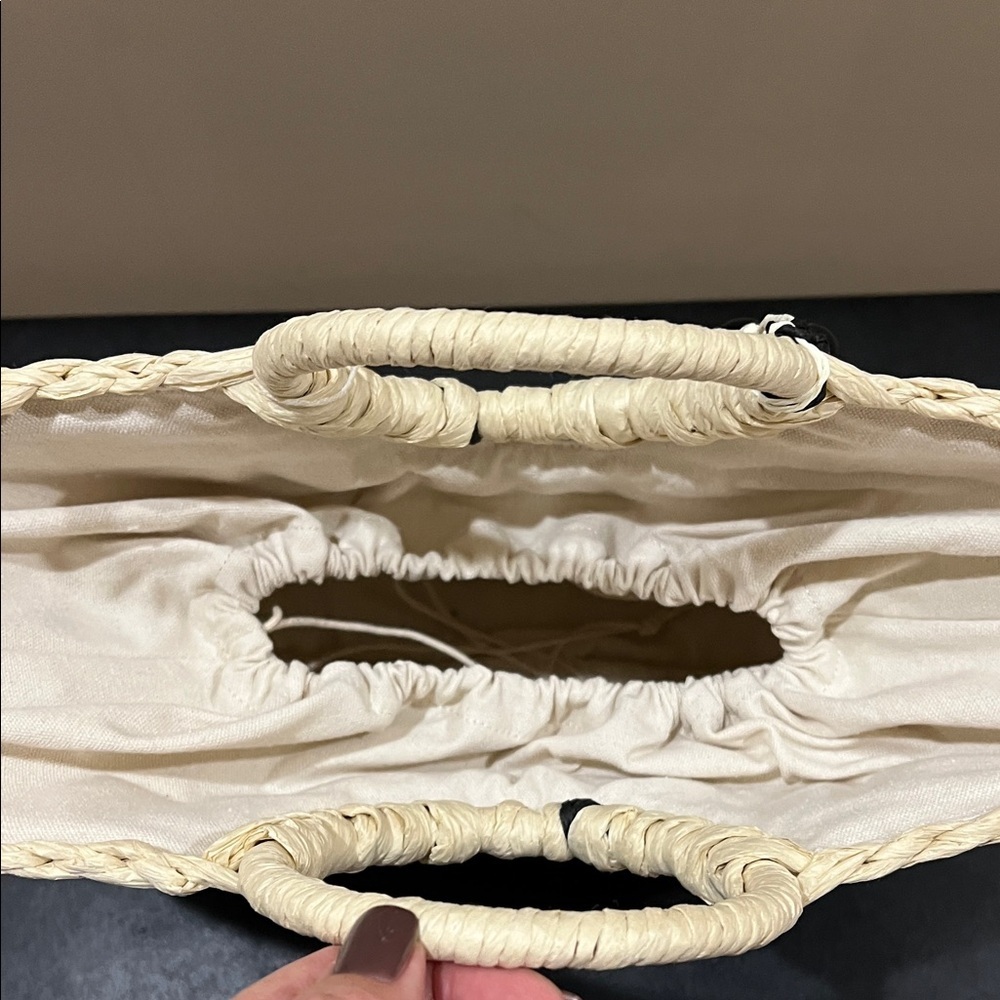 Dolce Vita | Black Raffia Shopper “EstelleB” Tote ~ Canvas Inside - Picture 9 of 16